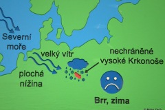 Vysvětlení chladného počasí, na Sněžce bylo 14. 5. okolo nuly a vítr 65 km/h.